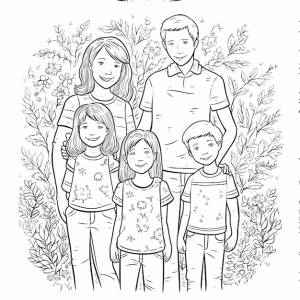 Illustartion книжка-раскраска семья