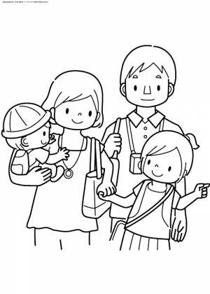Раскраска Дружная семья