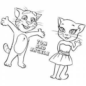 Раскраска Том и Анжела