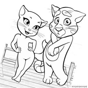 Раскраска Том и Анжела состав