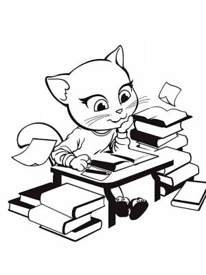 Картинка Том и Анжела раскраска  для девочек