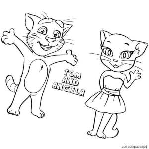 Том и анджела раскраска