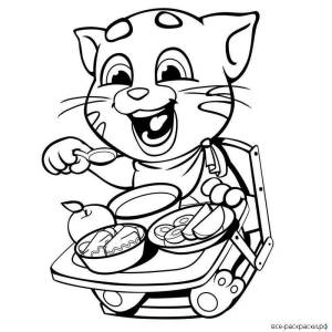 Раскраски кот том за золотом