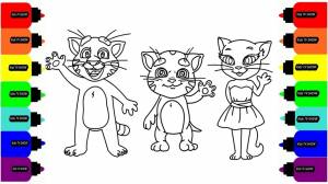 Говорящий Том и Друзья Анжела Джинджер Рисуем Раскраски