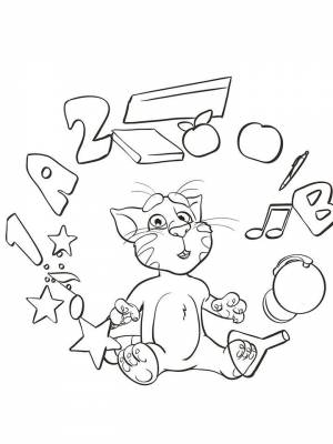 Картинка Том и Анжела раскраска на листе  для мальчиков