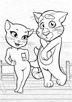 Том и анджела раскраска