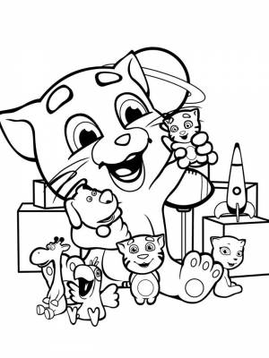 Раскраска Том и Анжела  листе  для детей