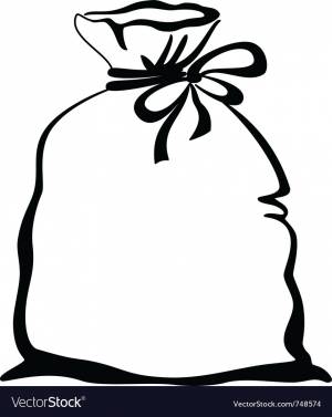 Мешок с подарками трафарет