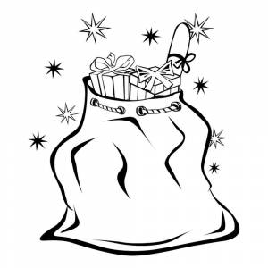 Раскраска Мешок с подарками