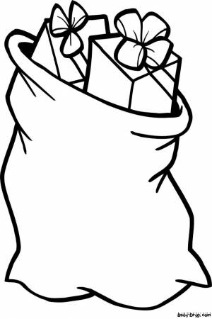 Раскраска Большой мешок с подарками