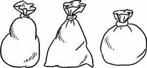 Как нарисовать мешок с подарками карандашом, красками поэтапно?