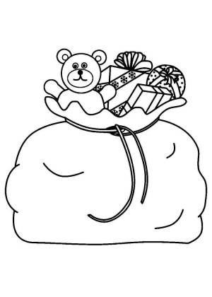 Рисунки мешка Деда Мороза для детей