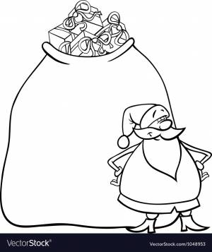 Раскраска мешок деда мороза