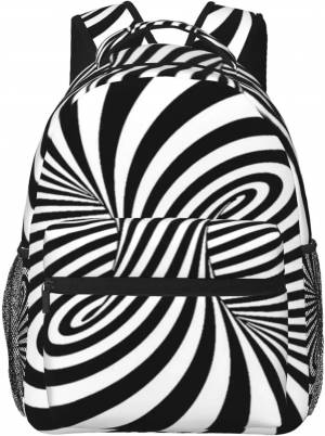 Рюкзак с черно-белым узором, повседневные туристические рюкзаки для походов и кемпинга, легкий рюкзак, женская и мужская сумка для книг