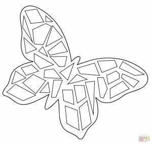 Раскраска Мозаика Бабочка