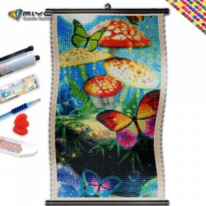 5D DIY Рамка Бриллиантовая живопись Бабочка Грибы Вышивка Мозаика Рисование животных Воздушный шар Домашний декор