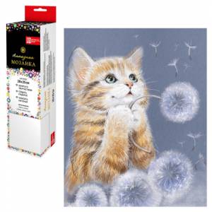 Набор для творчества Феникс Алмазная мозаика Забавный котенок, 18 цветов страз, 200*250 мм