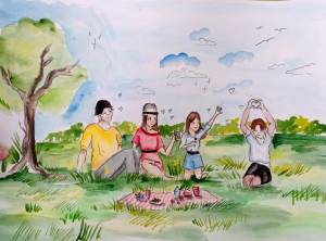 Красивая природа и семья