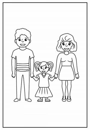 Раскраски Семья для детей 7 лет