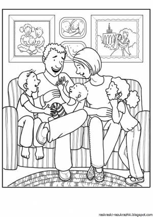 Раскраска моя семья для детей