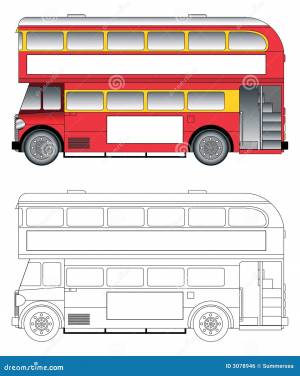 Двухэтажный автобус рисунок