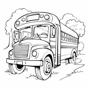 Раскраска школьный автобус для детей