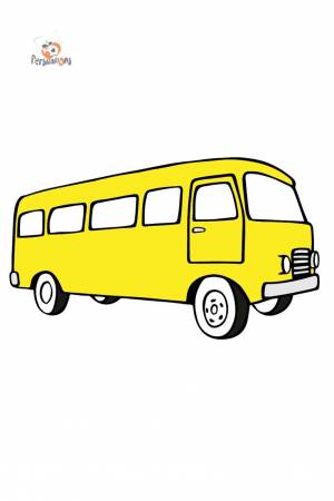 Раскраска веселый автобус для малышей