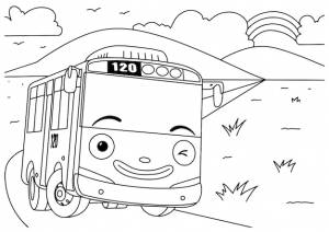 Детская раскраска автобус природа страница 5
