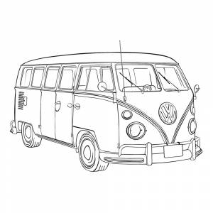 Раскраска Автобус Фольксваген
