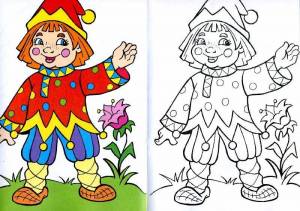 Рисунок петрушки раскраска