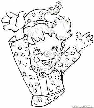 Веселый петрушка раскраска