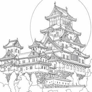 Раскраски китай, Раскраска китайский дом