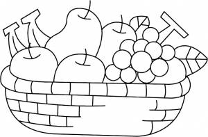Раскраска натюрморт с фруктами