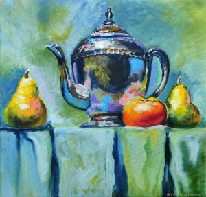 Картина чайник и груши