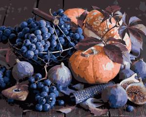 MaHuaf-j563 Тыква виноград натюрморт Раскраска по номерам на холсте для гостиной