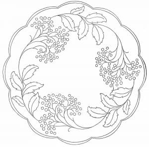 Раскраски Тарелка гжель рисунок