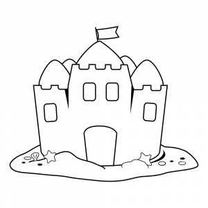 Раскраска Большой замок из песка