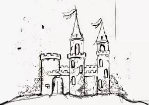 Старый замок рисунок легкий