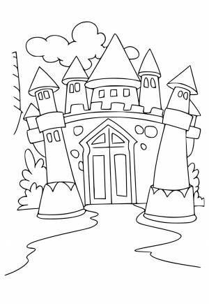 Раскраска Замок Забавный