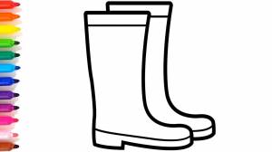 Рисование и Раскраска САПОГИ для детей