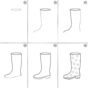 Как нарисовать сапожки фото