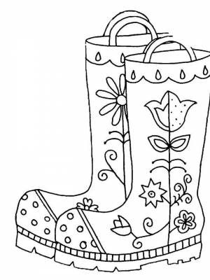 Картинка Сапоги раскраска в формате