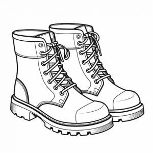 Боевые сапоги для раскраски, нарисованные вручную, плоские книжки для раскраски, кавайи