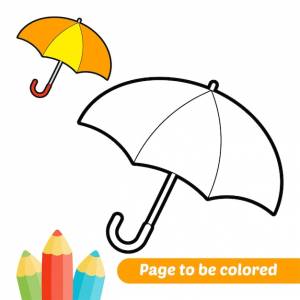 Раскраска для детей зонтик вектор
