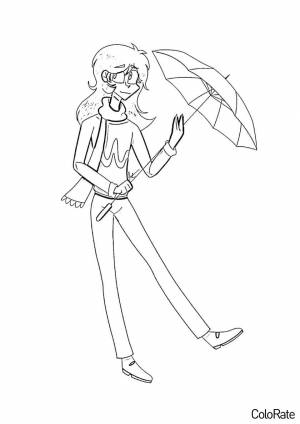 Раскраска Зонтик из 13 карт