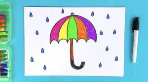 Зонтик Радуга и дождь