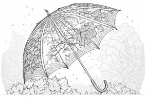 Раскраски для взрослых осенний зонтик