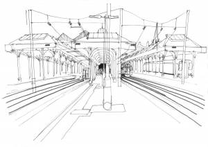 Вокзал раскраска для детей