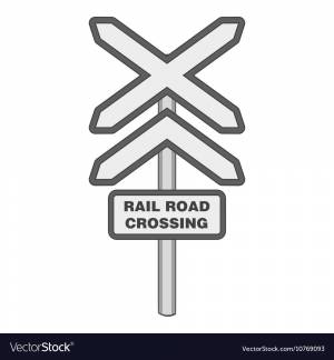 Знак железнодорожный переезд раскраска
