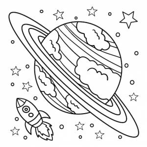 Раскраска планета сатурн для детей